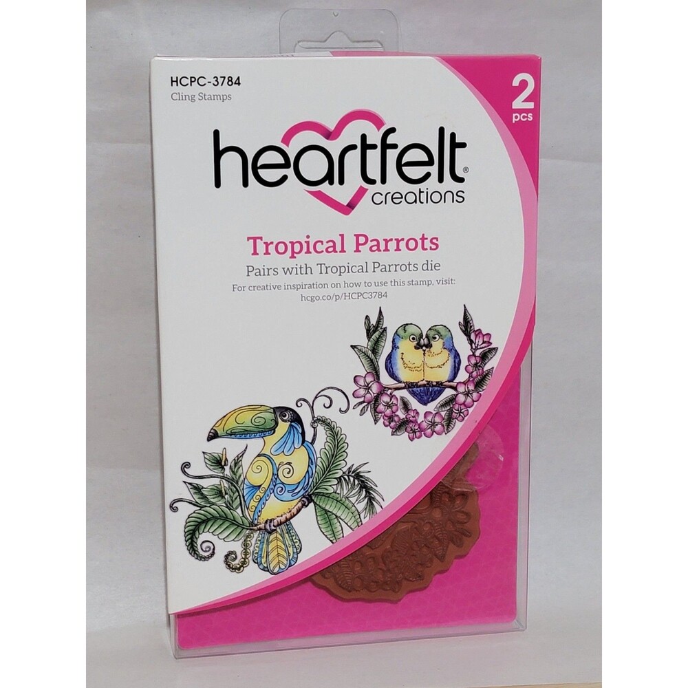 Heartfelt Creations Tropical Parrots Cling Stamps HCPC-3784